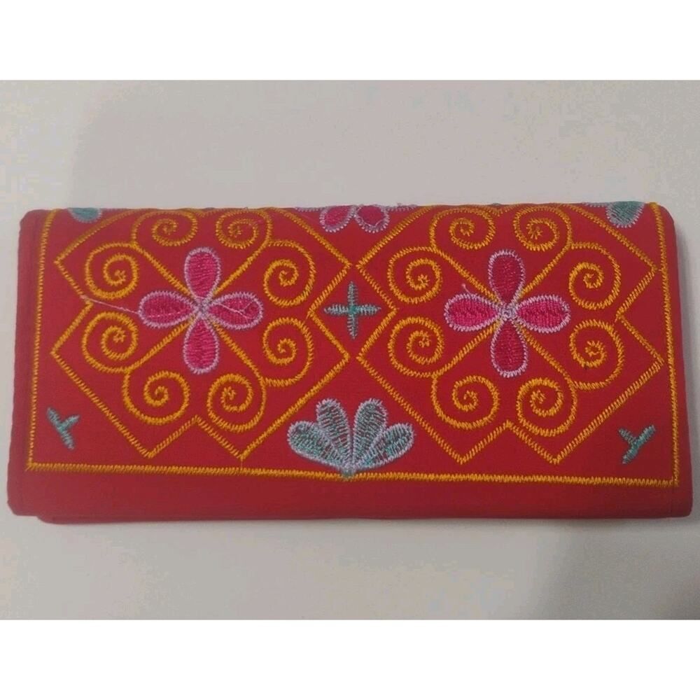 Floral Geometric Clutch Wallet